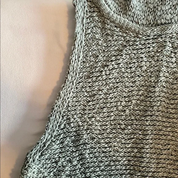 Anthropologie Pilcro NWT Turtleneck Tank Sweater in Moss Chunky Cotton Blend L - Picture 9 of 14